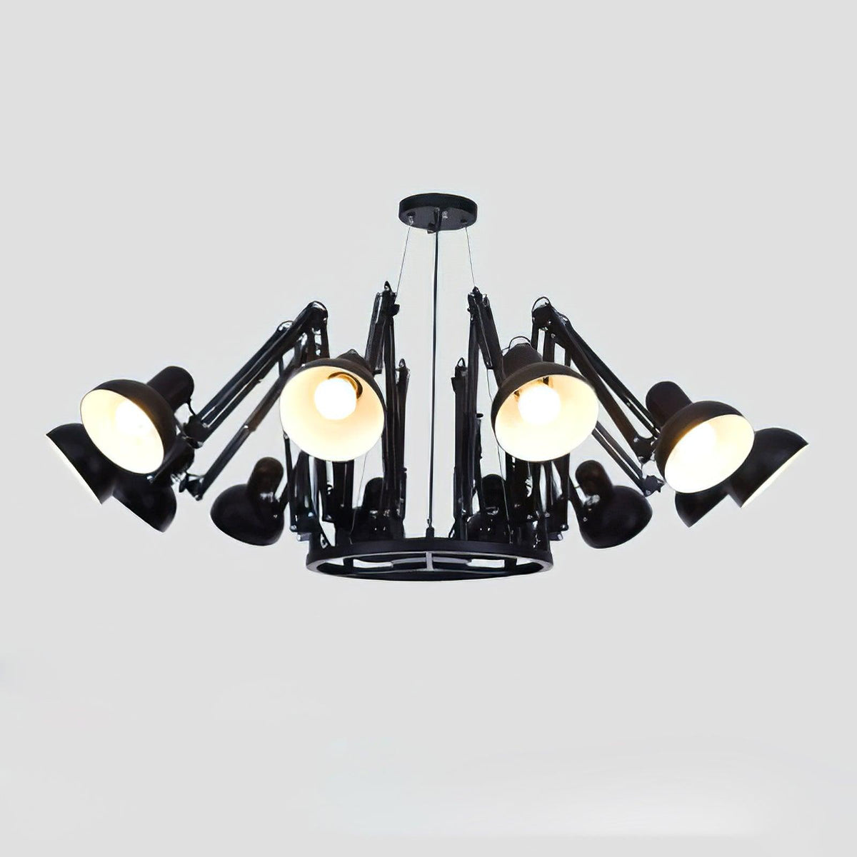 Livenu Kronleuchter Schwarz verstellbar Multi-Arm