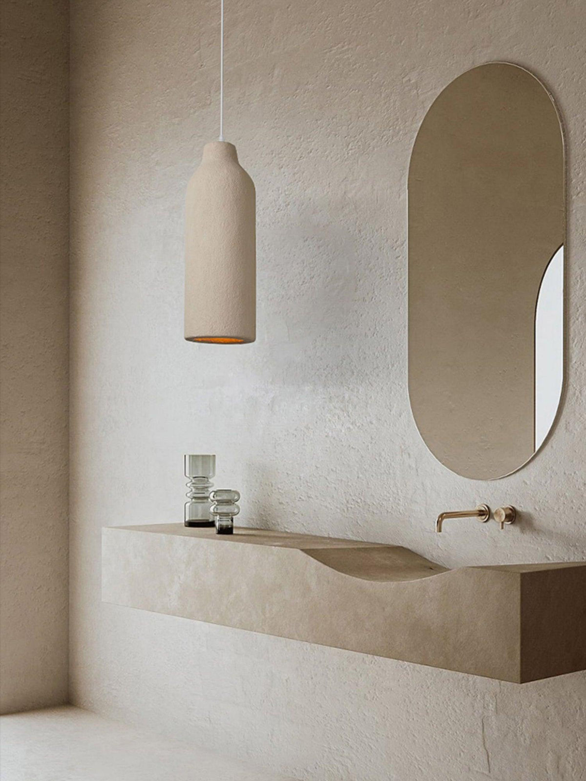 Avely Minimalistische Pendelleuchte in Beige