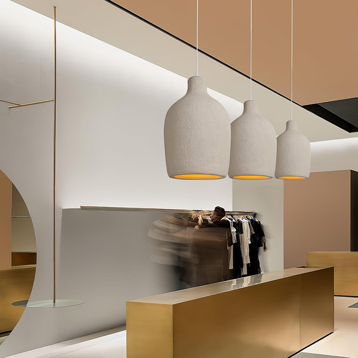 Avely Minimalistische Pendelleuchte in Beige