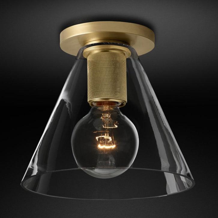 Elthyn Deckenleuchte Kegel Glas Messing Minimalistisch Industriell
