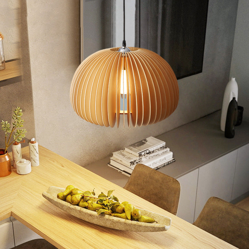 Muto Design LED Pendelleuchte Schlafzimmer/Esszimmer Holz/Metall Kürbis
