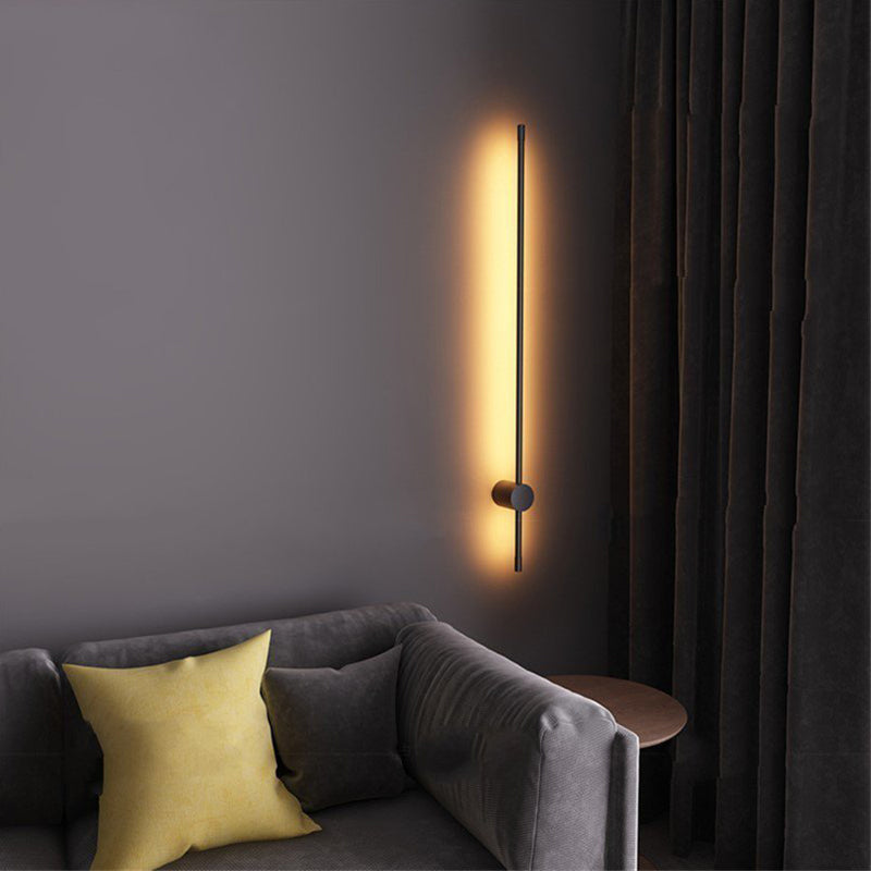 Arisha Moderne LED Innenwandleuchte, Linear, Schwarz, Metall, Wohnzimmer