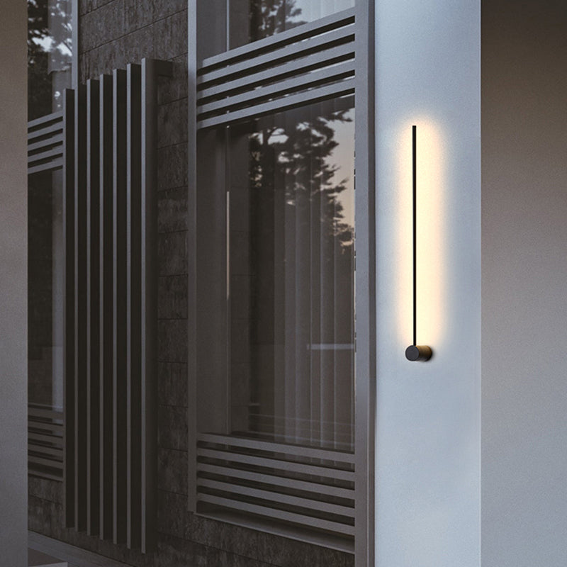 Arisha Moderne LED Innenwandleuchte, Linear, Schwarz, Metall, Wohnzimmer