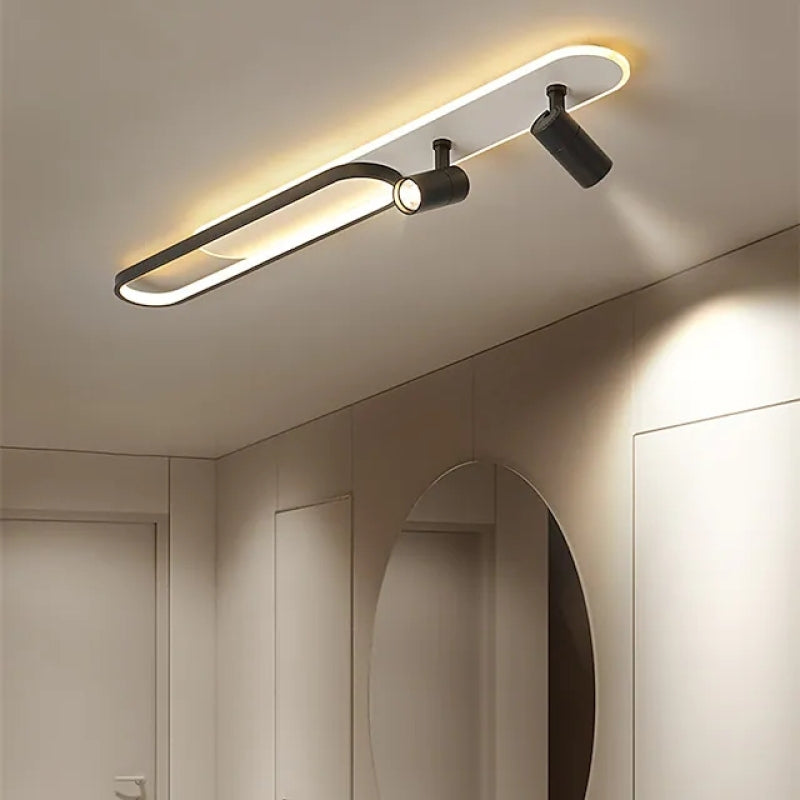 Aim  Linear LED Deckenleuchte Schwarz/Gold Wohnzimmer Modern