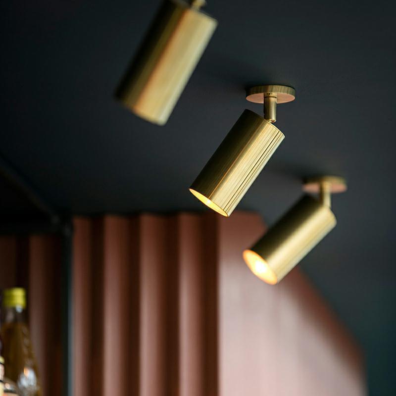 Arisha Modern LED Deckenleuchte Strahler Zylinder Wohnzimmer, Gold, Metall