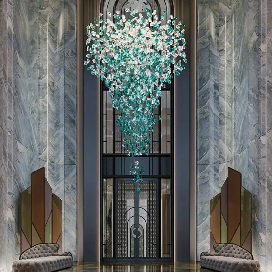 Belora Kronleuchter aus Stein und Kristall im postmodernen Luxus-Stil