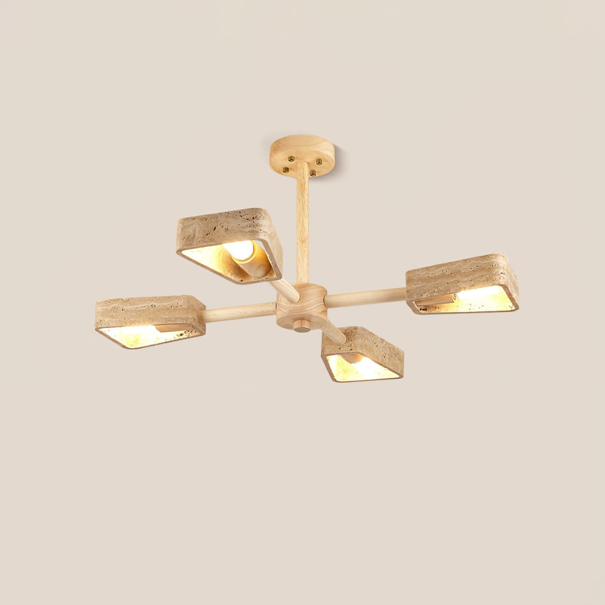 Hedra Travertin Geometrischer Kronleuchter