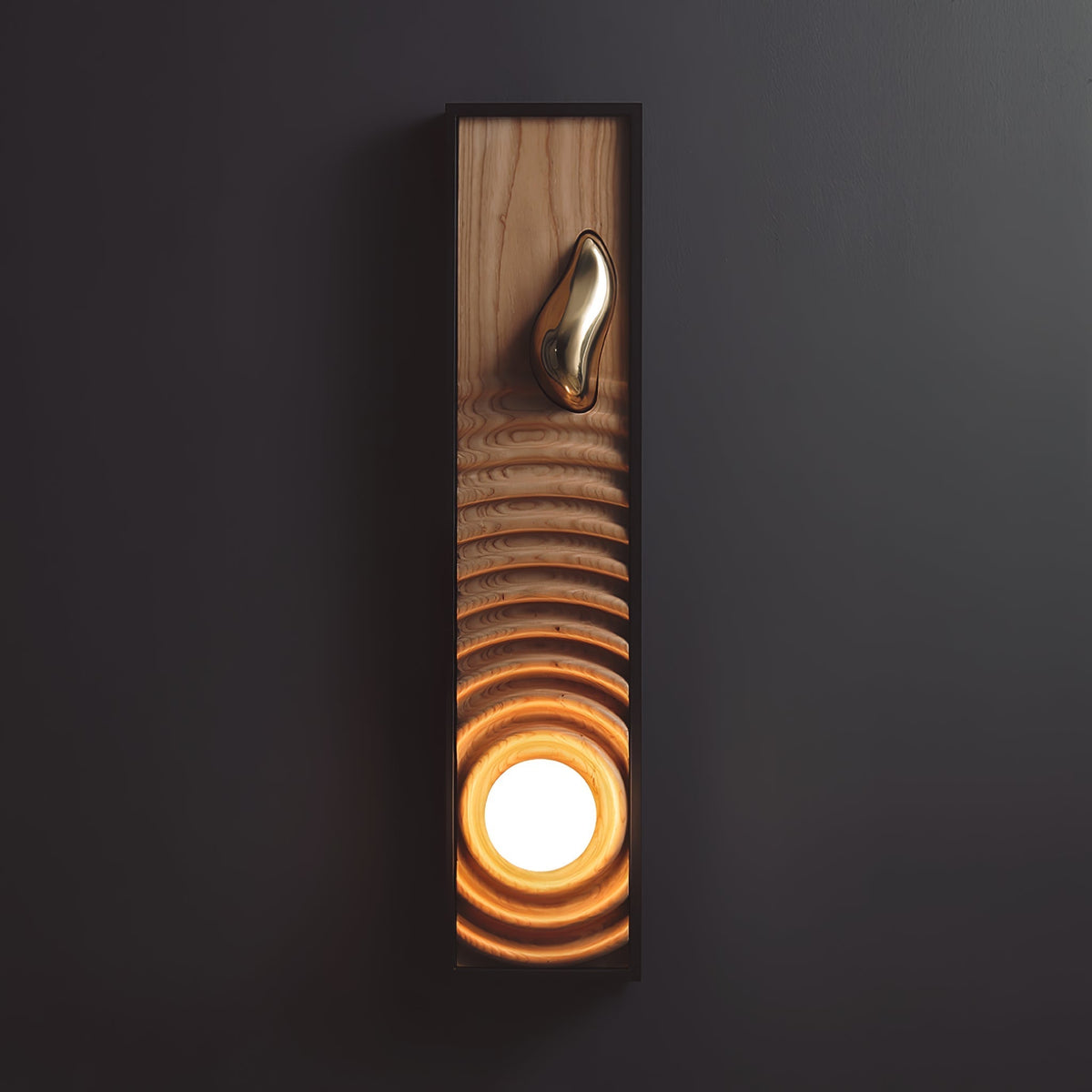 Caleb Vintage Holz-Wandleuchte