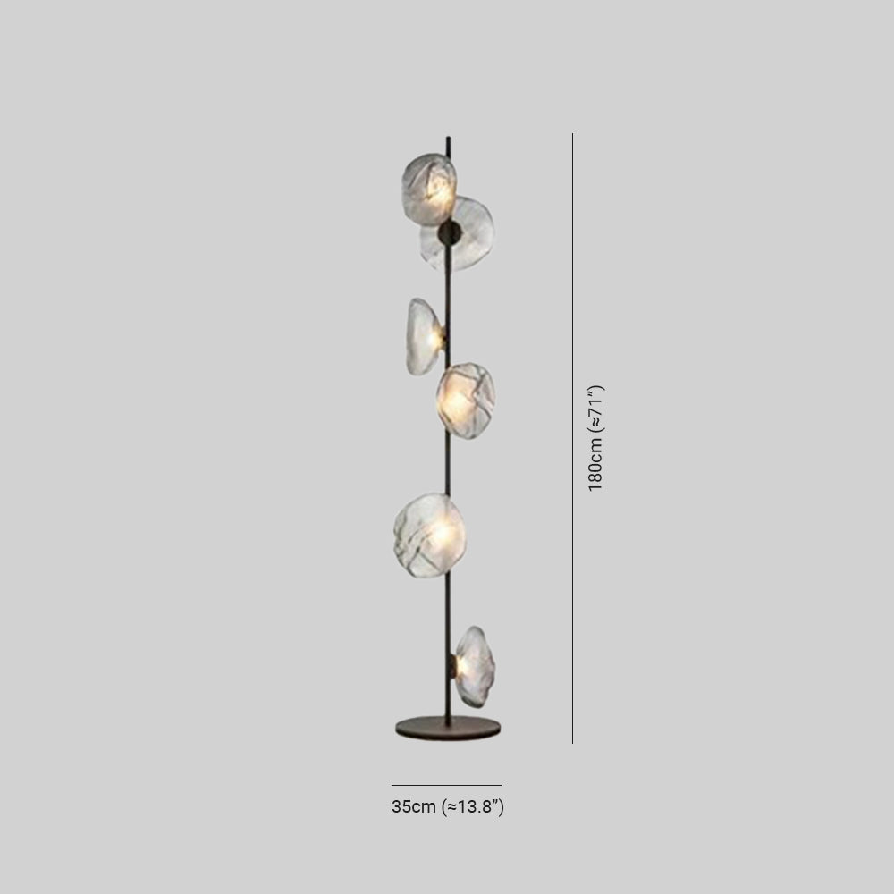 Avi Design LED Stehlampe Schwarz&Gold Wohn/Schlaf/Arbeitszimmer Metall&Glas 3/6Köpfe