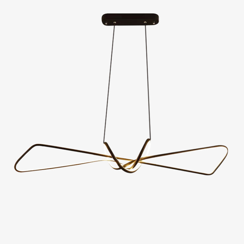 Arisha Minimalistische LED Pendelleuchte Schwarz/Gold Essenzimmer