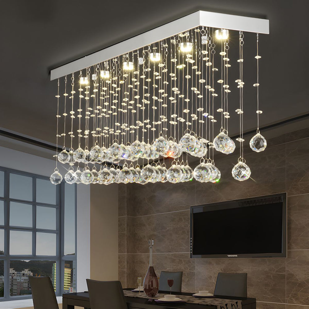 Olivia Modern LED Metall Multi Deckenleuchte Silber Wohnzimmer