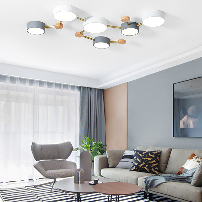 Arisha Modern LED Deckenleuchte Acryl Log Wohnzimmer Schlafzimmer Weiß Grau