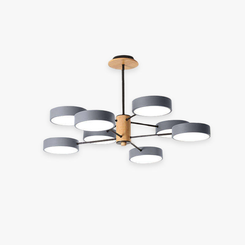 Arisha Modern Kronleuchter Geometrische Wohnzimmer, Metall Holz, 3 Farben