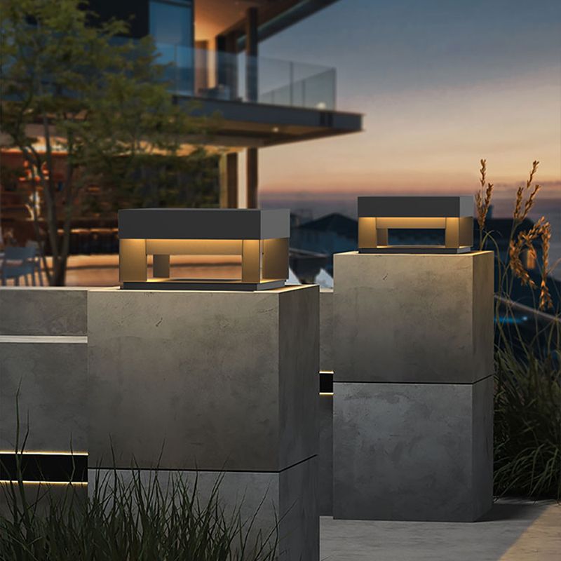 Ray Modern LED Außensokelleuchte Schwarz Garten/Terrasse Solar