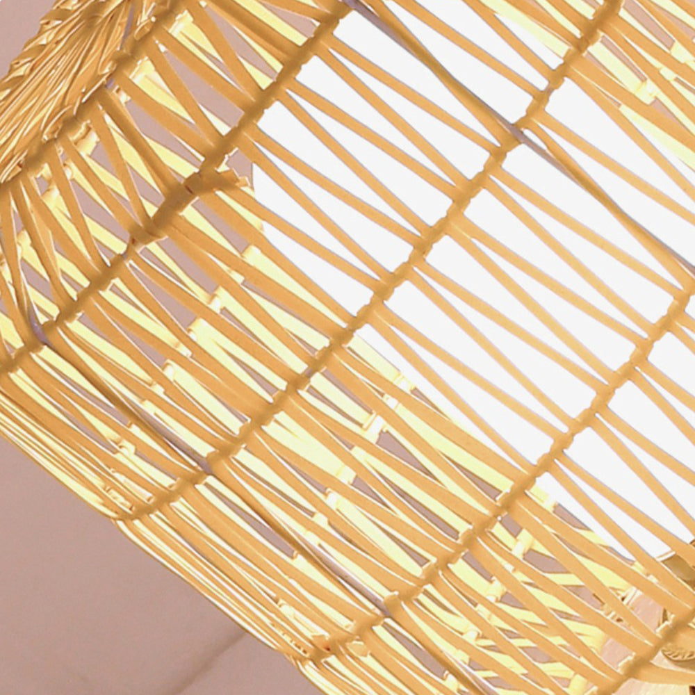 Ritta Moderne Design LED AußenleuchteGold Garten/Flur/Terrasse Holz Rattan Metall+Ratten