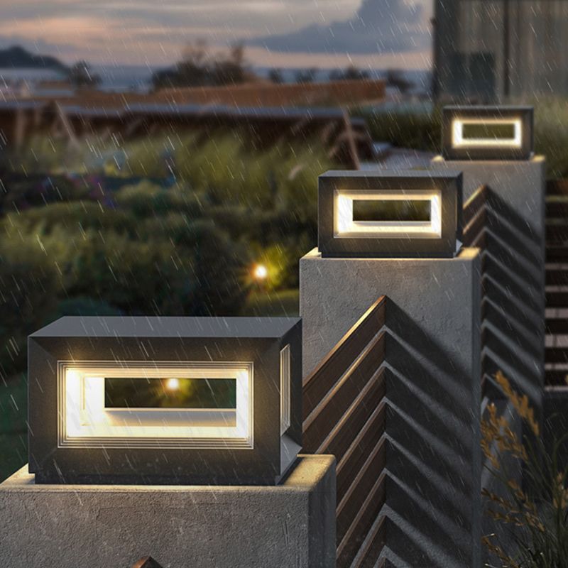 Ray Zeitgenössische LED Außenlampen Würfel, Schwarz, Garten, Metall