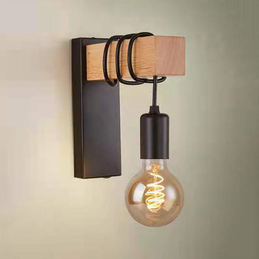 Silva Industrial LED Wandleuchte Schwarz/Weiß Wohn/Schlafzimmer Metall&Glas