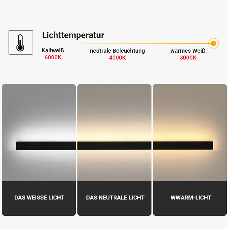 Arisha Minimalistische Wasserdichte LED Außenwandleuchte Schwarz Garten Korridor