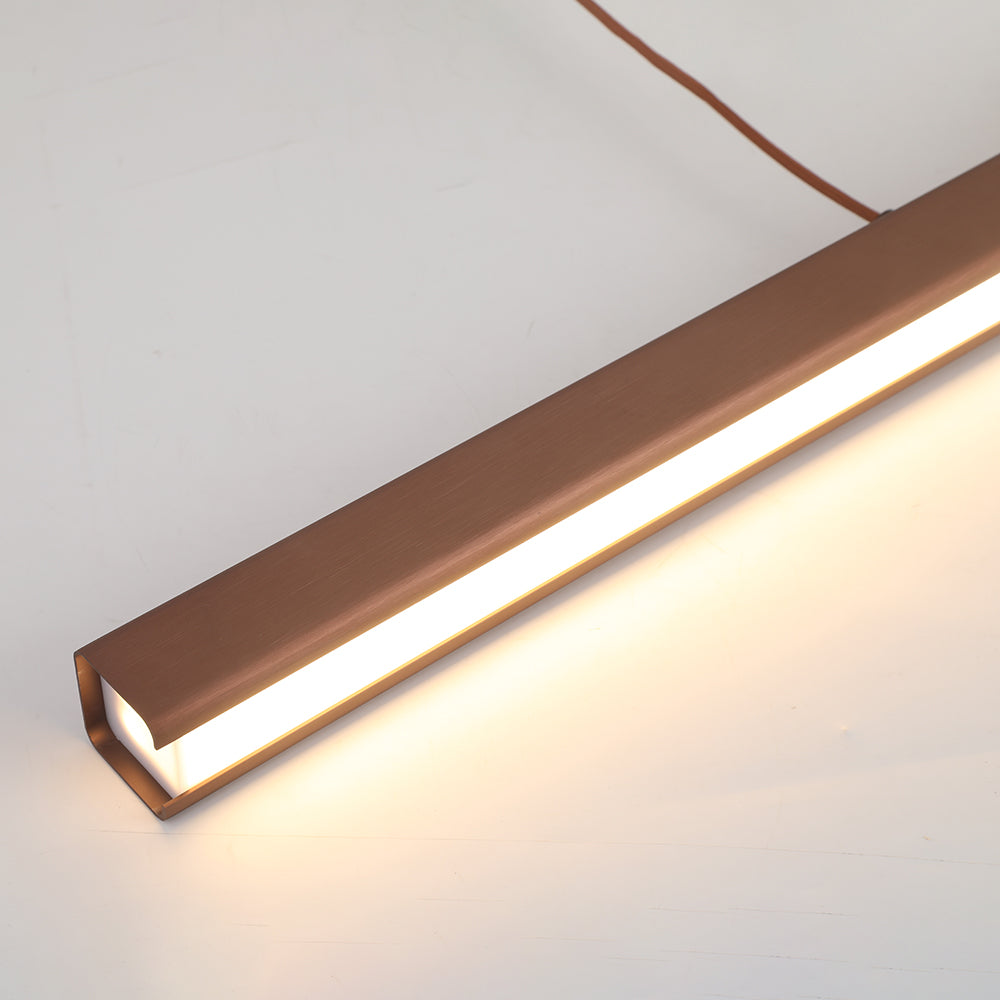 Arisha Moderne LED Pendelleuchte Linear Schwarz/Braun Esszimmer Metall