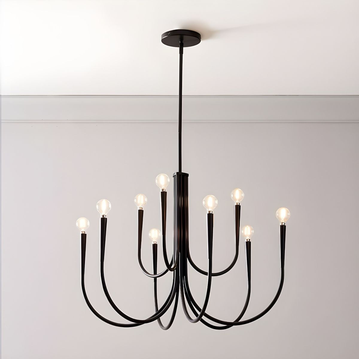 Valentina Moderner, minimalistischer KronleuchterEsszimmer, Schwarz/Gold