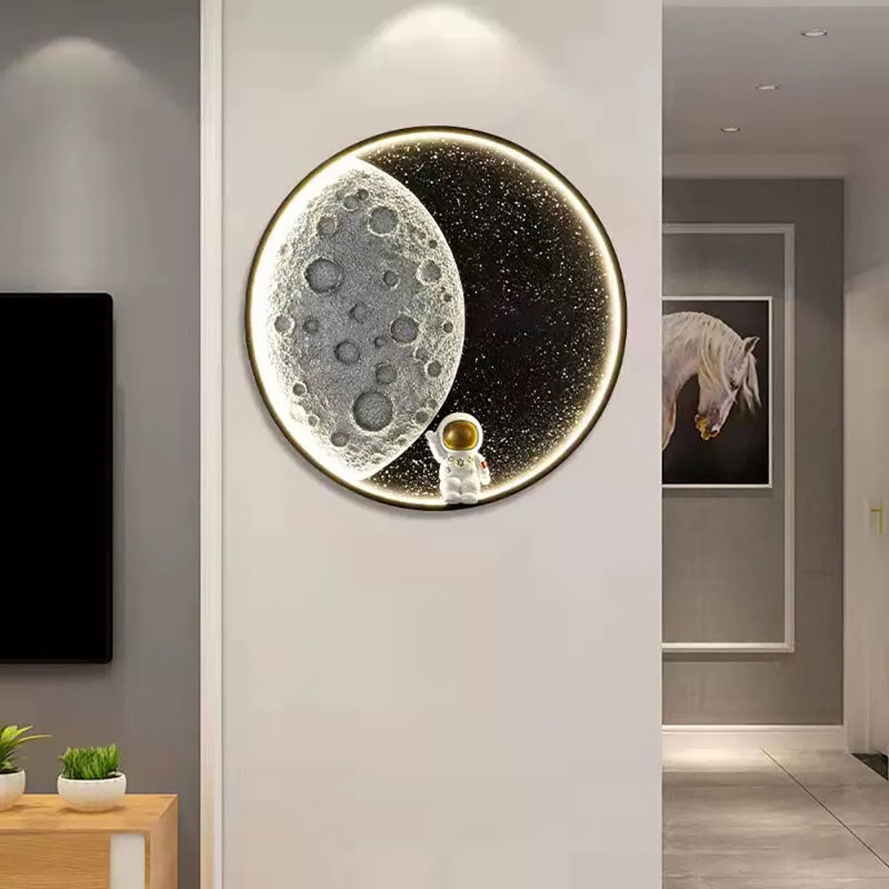 Aria Modern Astronaut Mond LED Wandleuchte Schlaf/Kinderzimmer Innen Metall Dimmbar