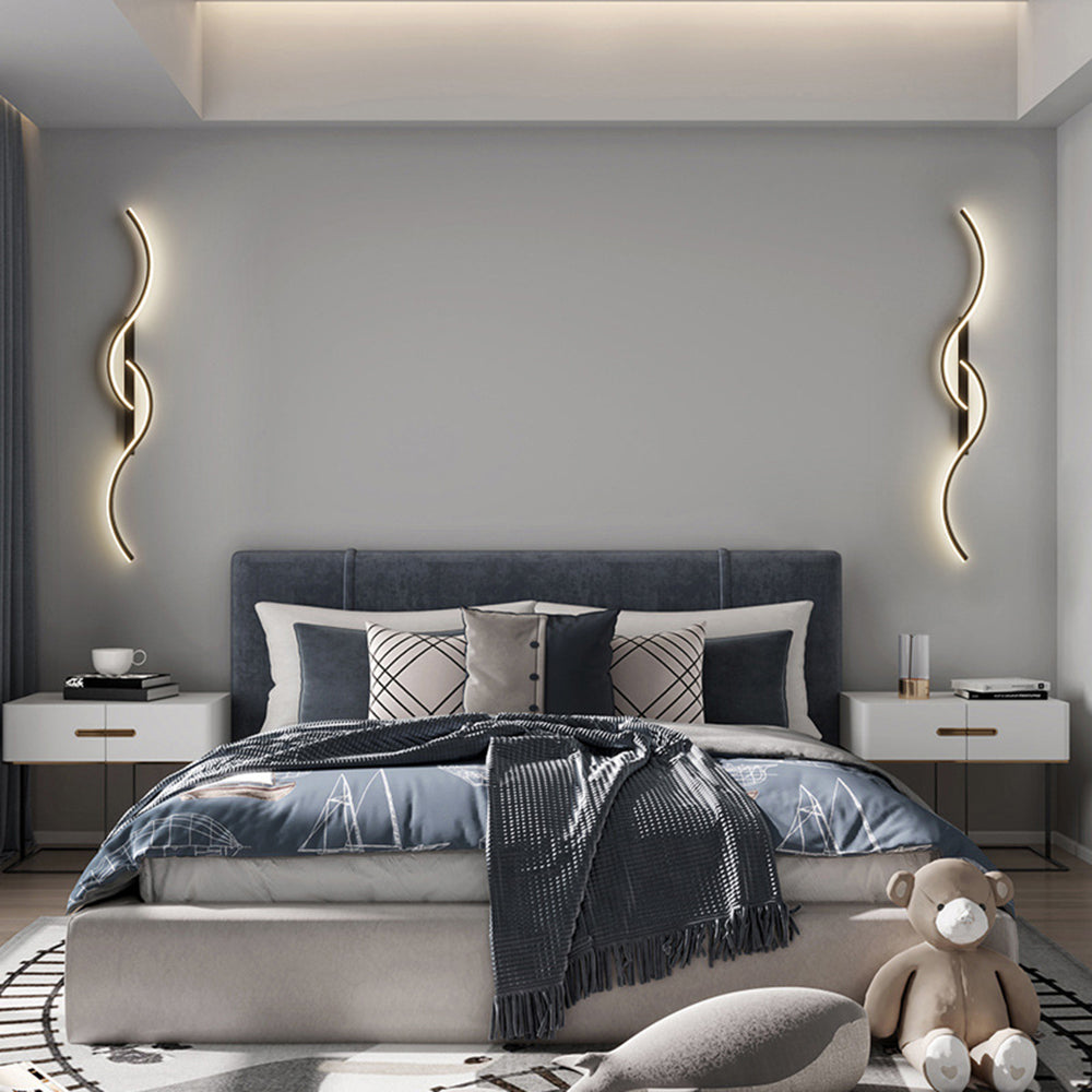Arisha Modern LED Wandleuchte Innen  Linear Schwarz/Weiß