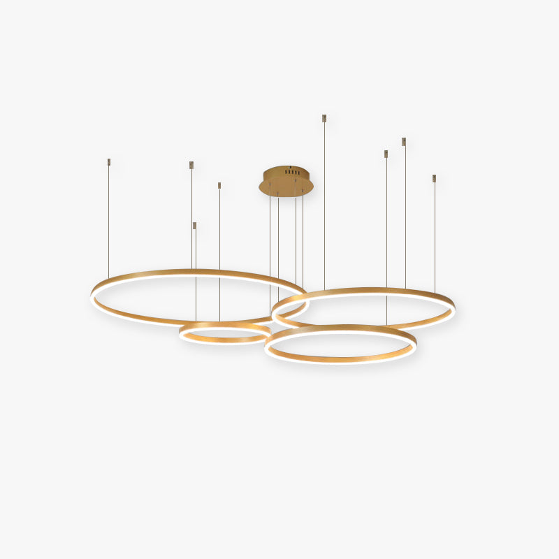 Arisha Pendelleuchte Tir-Kreis Ring Moderne Schwarz/Gold/Kaffee Metall Schlafzimmer