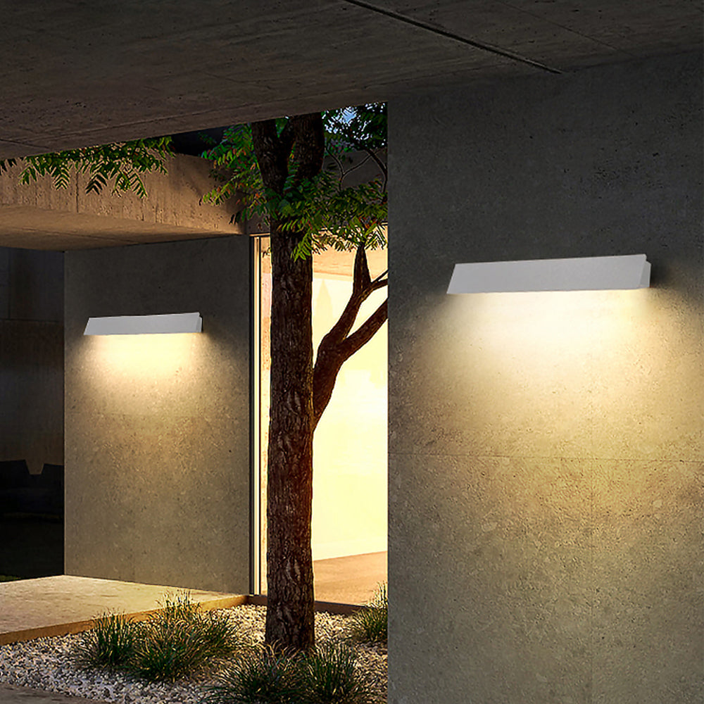 Ray Modern LED Außenwandleuchte Schwarz/Weiß Solar Garten Metall