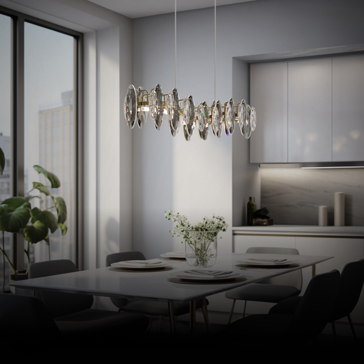 Kristy Modern Kronleuchter Kristall Gold Wohnzimmer/Schlafzimmer
