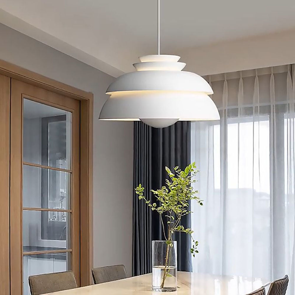 Valentina Modern LED Pendelleuchte Weiß Schlafzimmer/Esszimmer Metall
