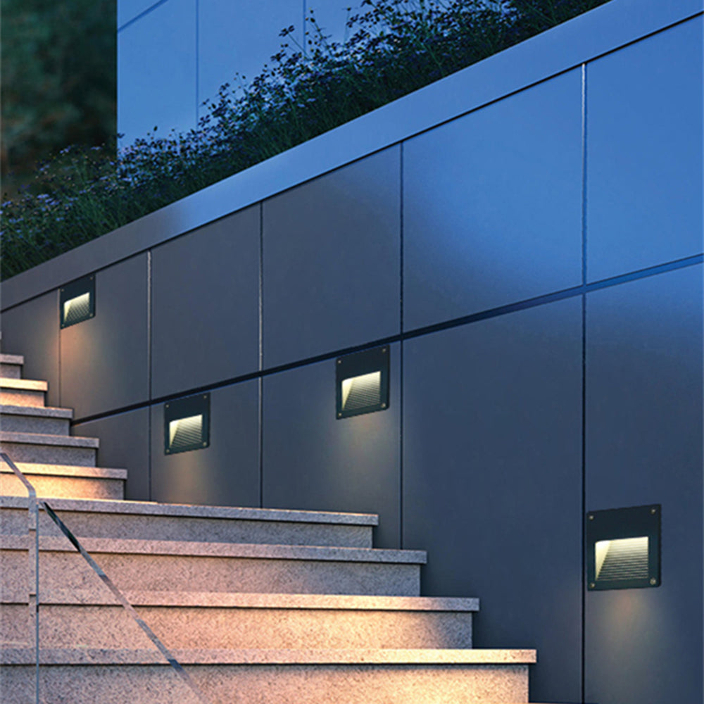 Ray LED Rechteck Außenleuchte Metall Glas Garten Terrasse