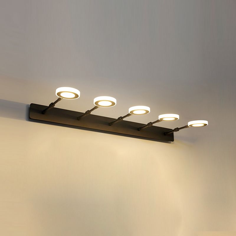 Arisha Modern Rund LED Wandleuchte Schwarz Bade/Schlafzimmer Metall Acryl 2/3/5 Leuchten