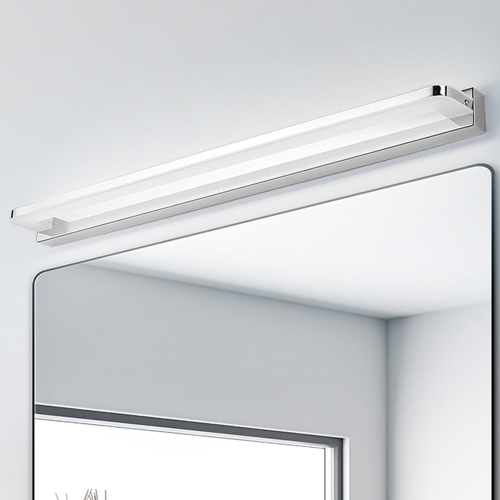 Arisha Nordic Linear Metall Spiegelfront Wandleuchte, Chrom/Schwarz, Schlafzimmer