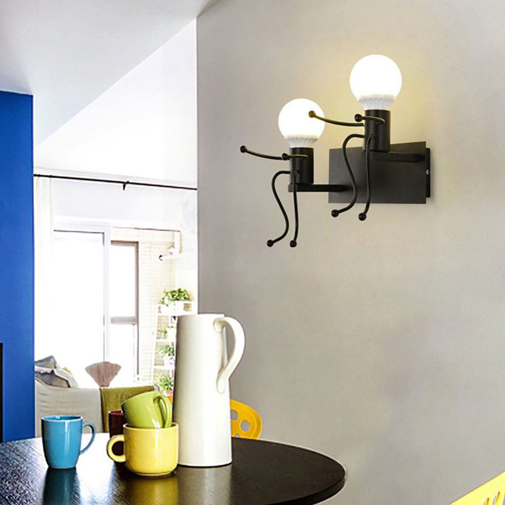 Arisha Modern LED Wandleuchte Weiß/Schwarz Bade/Wohnzimmer Metall