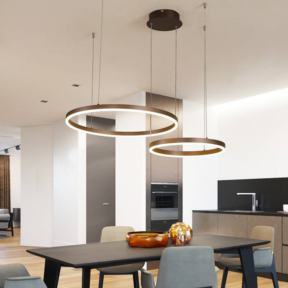 Arisha Pendelleuchte Tir-Kreis Ring Moderne Schwarz/Gold/Kaffee Metall Schlafzimmer