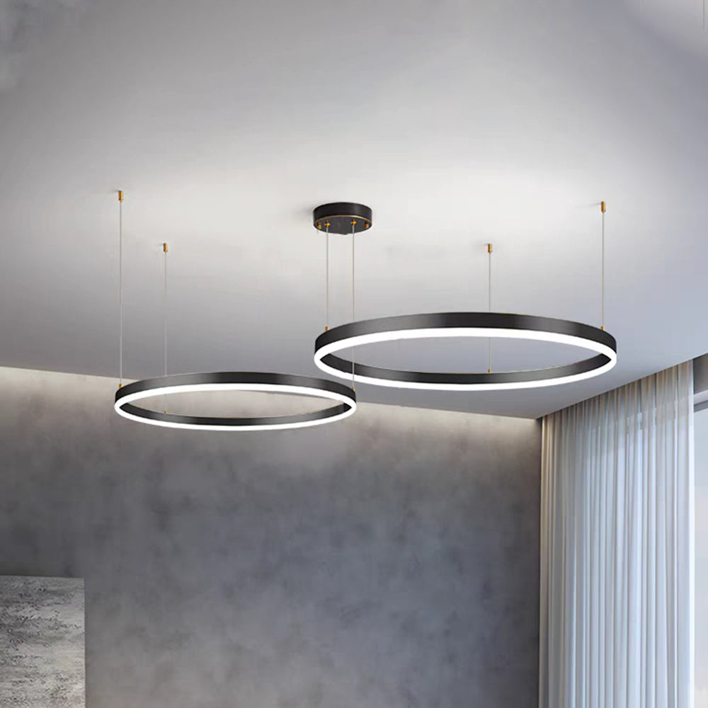 Arisha Pendelleuchte Tir-Kreis Ring Moderne Schwarz/Gold/Kaffee Metall Schlafzimmer