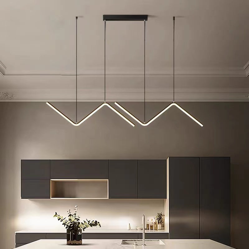 Arisha Modern LED Pendelleuchte Dimmbar Linear Gold/Schwarz Esszimmer