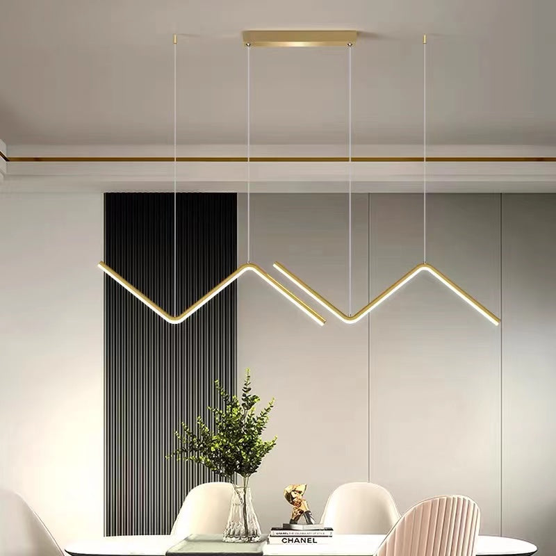 Arisha Modern LED Pendelleuchte Dimmbar Linear Gold/Schwarz Esszimmer