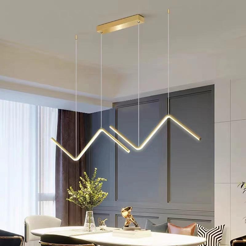 Arisha Modern LED Pendelleuchte Dimmbar Linear Gold/Schwarz Esszimmer