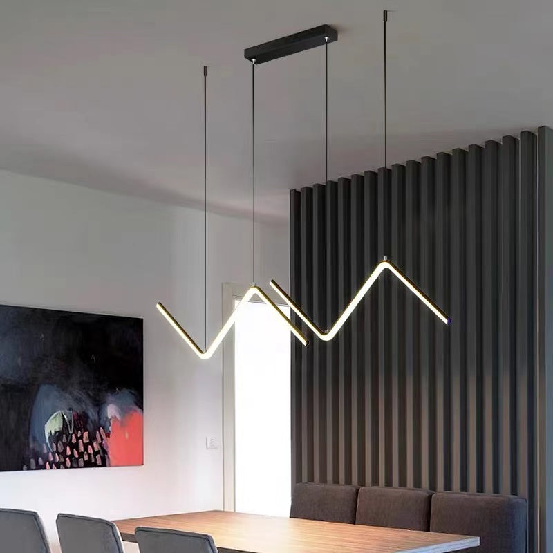Arisha Modern LED Pendelleuchte Dimmbar Linear Gold/Schwarz Esszimmer