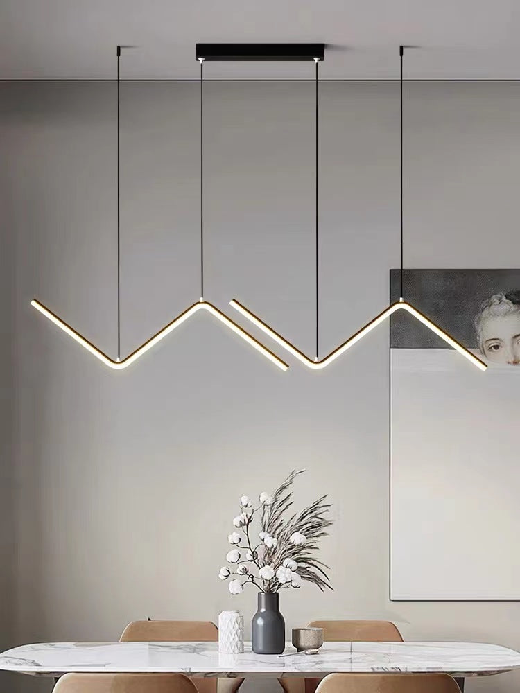 Arisha Modern LED Pendelleuchte Dimmbar Linear Gold/Schwarz Esszimmer