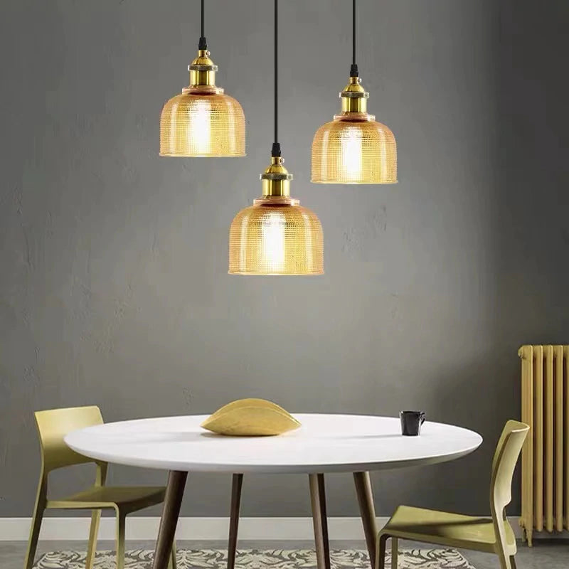 Valentina Vintage LED Pendelleuchte Schlafzimmer/Wohnzimmer Metall/Glas