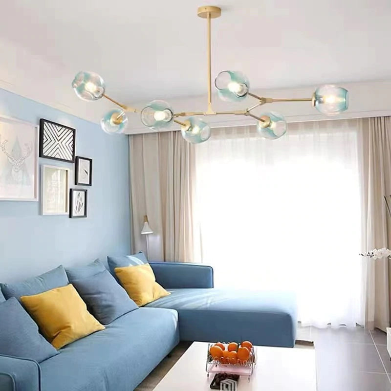 Valentina Pendelleuchte Schwarze/Gold Wohnzimmer/Schlafzimmer Glas