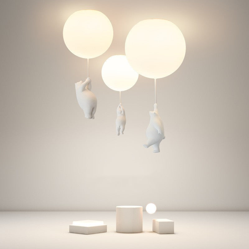 Aria Deckenleuchte Bär Luftballons Weiß Metall/Acryl Schlafzimmer
