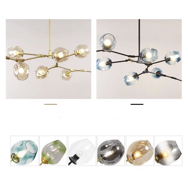 Valentina Pendelleuchte Schwarze/Gold Wohnzimmer/Schlafzimmer Glas