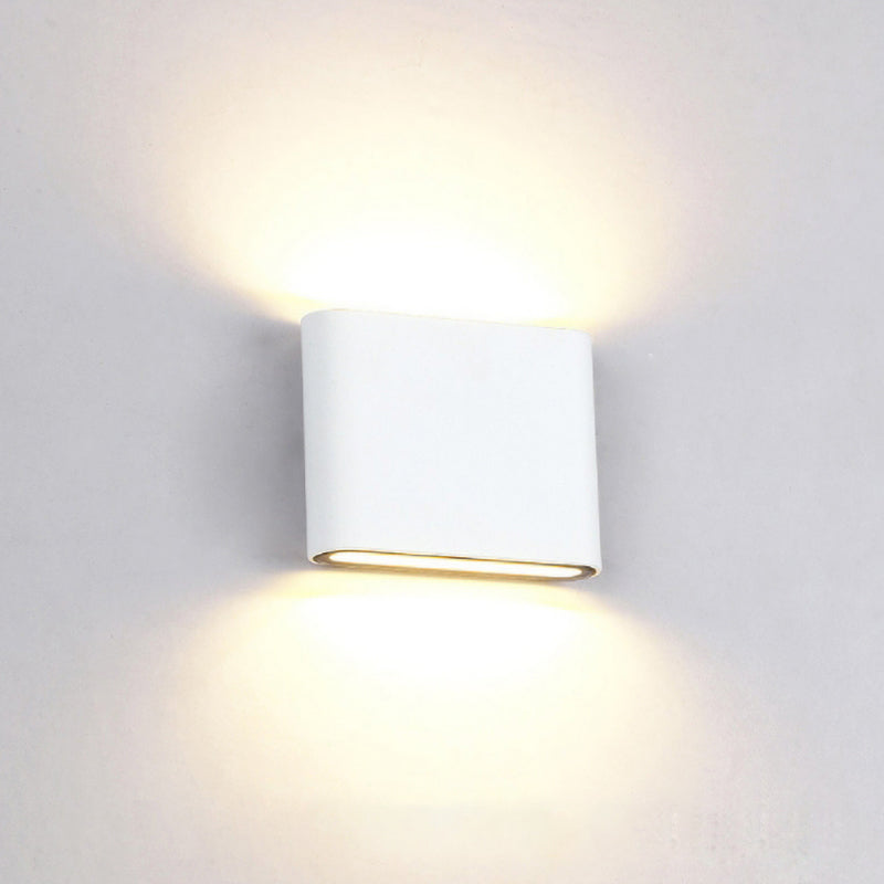 Ray Modern Wasserdichte LED Wandleuchte Rechteckig Innen/Außen Weiß/Schwarz Metall