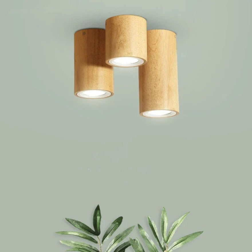 Muto LED Deckenleuchte Zylinder, Flur/Küche, Holz Acryl