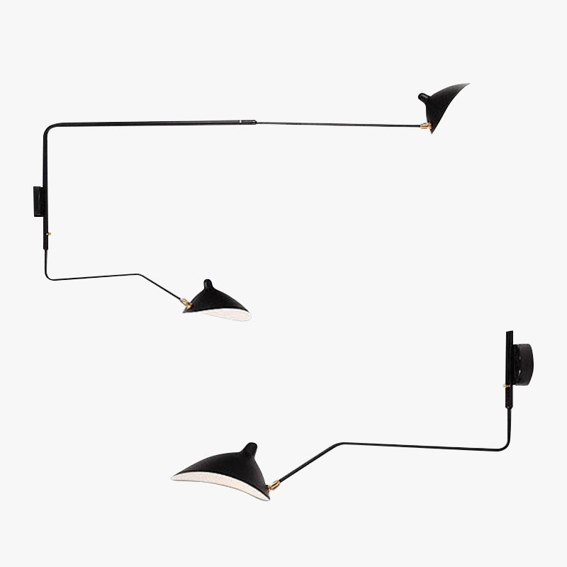 Arisha Modern LED Wandleuchte Schwarz Wohn/Schlafzimmer Metall