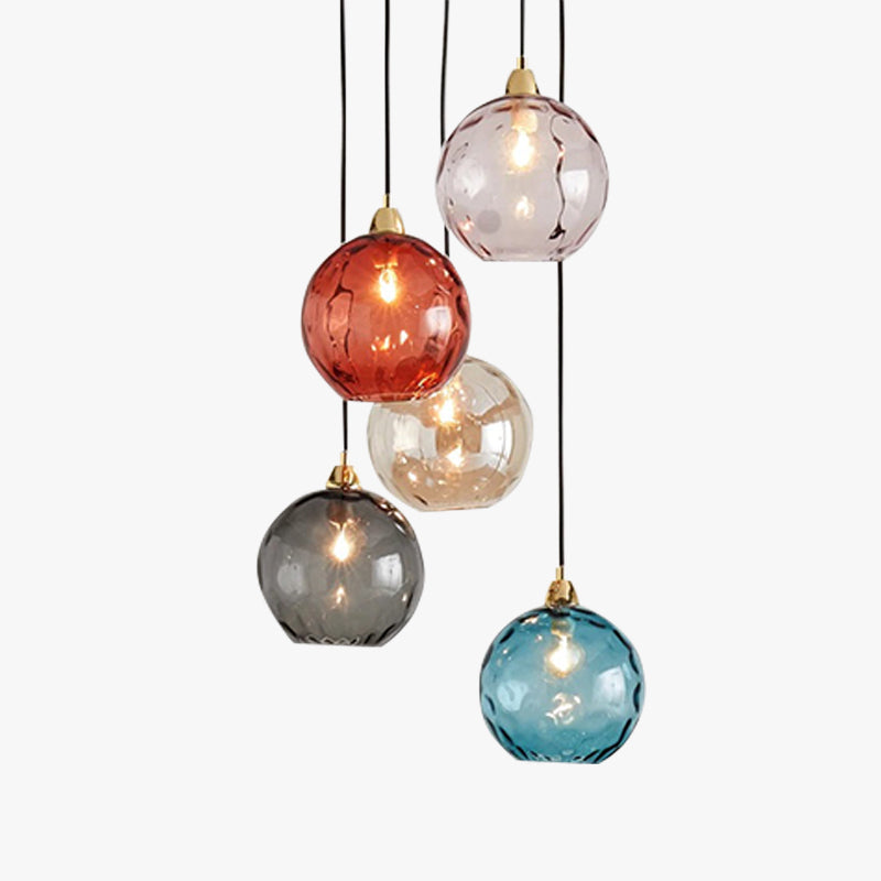 Aria Design LED Bunte Pendelleuchte Glaskugel 1 Flammig Esstisch