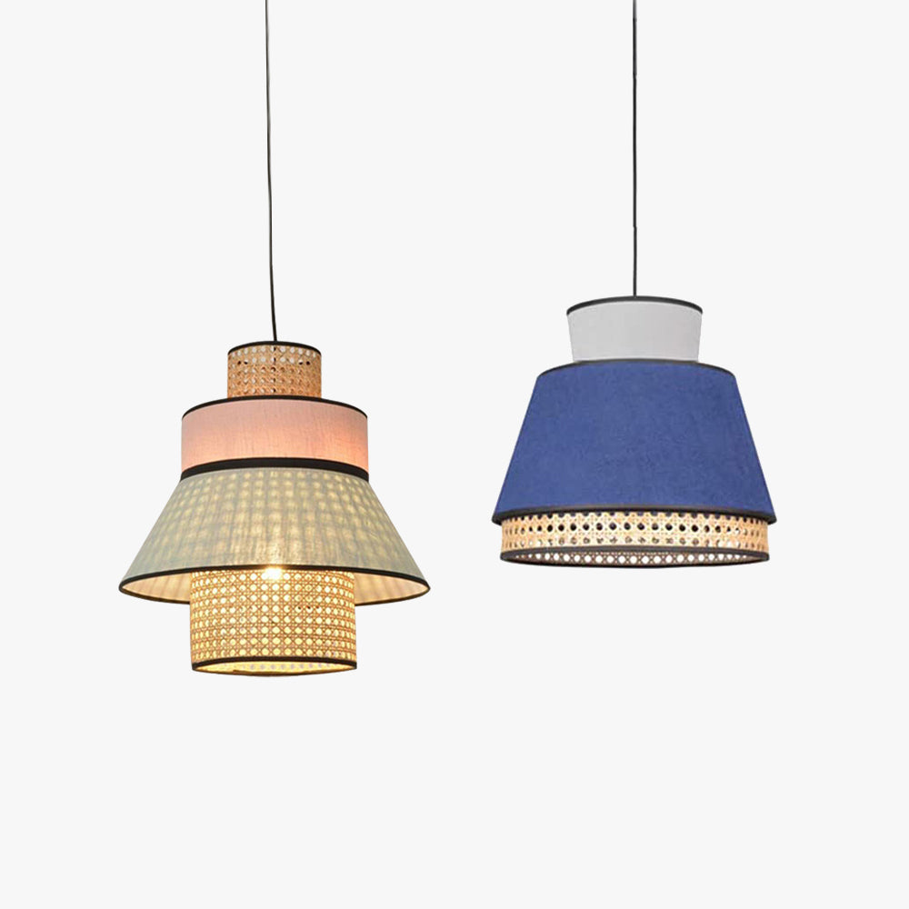 Ritta Rattan Pendelleuchte, 2 Stil Bauernhaus